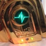A gold EKG (heart monitor) machine